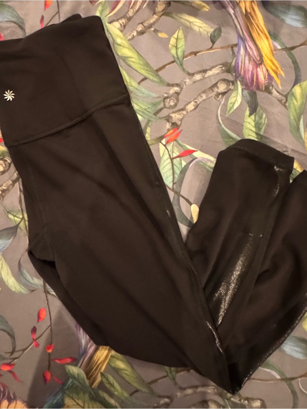 Athleta Elation Shine Sport Women's Black High-Waist 7/8 Active Leggings M NWT